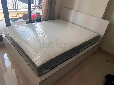 Ikea malm queen size bed frame with matters