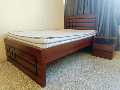Bed cot with mattress  side table