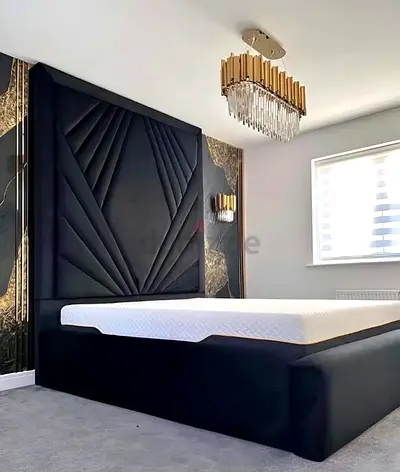 King Size Brand New Fully Custom Made Bedframe with long
Headboard,Hydraulic Storage Can be
Install