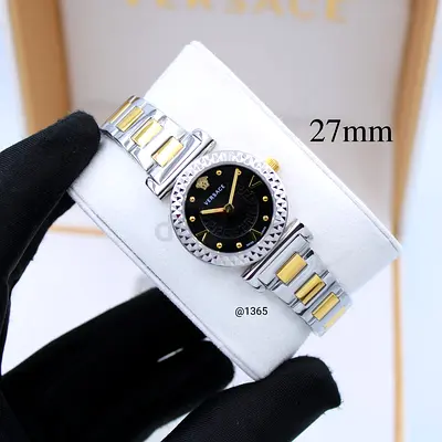Versace two-tone womens Master Copy watch 27mm - black dial