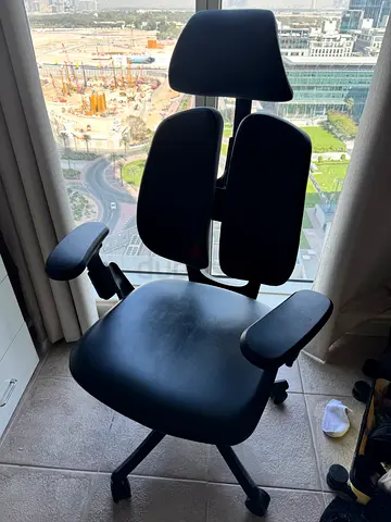Ergonomic Black Office Chair with Headrest and Adjustable Armrests