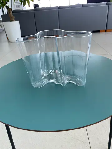 Clear Sculpted AALTO Glass Vase - Modern Decorative Centerpiece