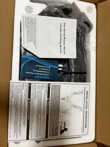 Gas spring dual-arm monitor mount (new in box)