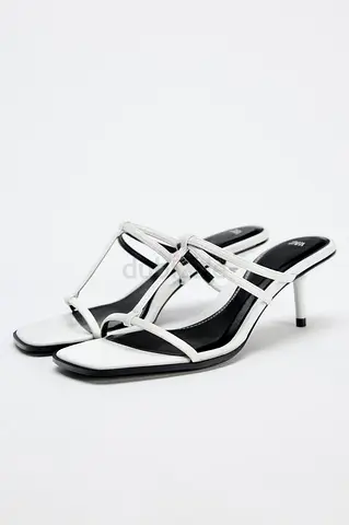 White beige Zara sandal heels bride size 36