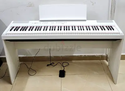 The Yamaha P-115 is a discontinued 88-key weighted digital piano featuring the Pure CF Sound Engine,