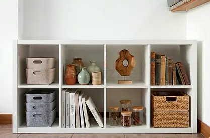 White 8-Cube Storage Shelf - Good Condition