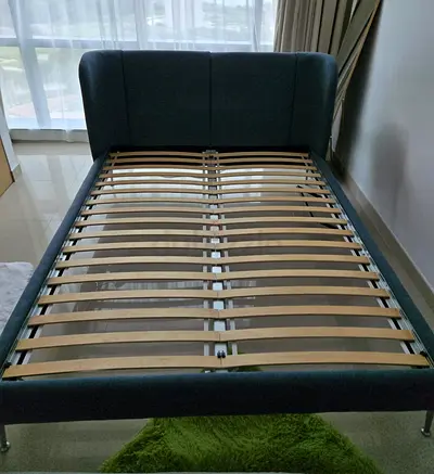Upholstered king size Bed Frame with Headboard (No Mattress)