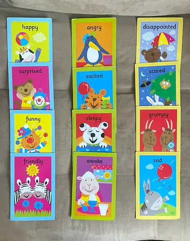 12 Expressions Double-Sided Flash Cards/Age 18+ months