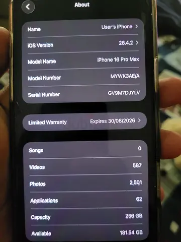 16 pro max 256gb silver