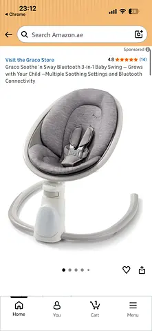 Graco Soothe n Sway 3-in-1 Bluetooth Baby Swing - Grey