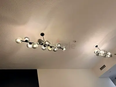 Modern Glass Globe Ceiling Light Fixture (Set of 2)