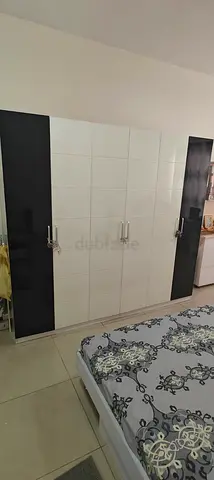 White and Black 6-Door Wardrobe