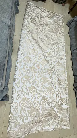 Luxury satin material beige curtains