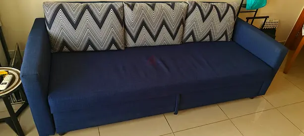 IKEA Blue 3 Seater Sofa cum Bed