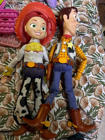 Woody and Jessie Large Pull-String Style Dolls (Toy Story) - Good Used Condition