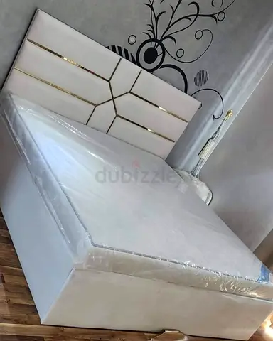Brend New fabric wooden King size 180x200 Bed with Madical Matress Available