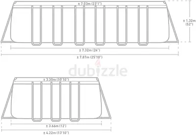 Large Foldable Baby Playpen / Play Yard (diagrammed dimensions)