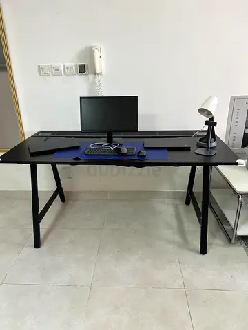 Ikea UTESPELARE Simple Black Office Computer Desk - Sturdy and Minimal