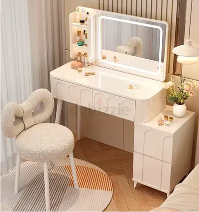 Make-up table with LED lights