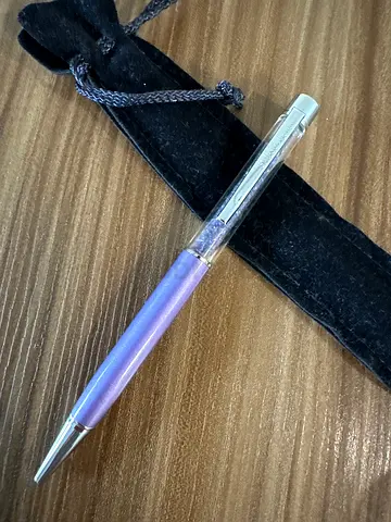 Swarovski Purple metal ballpoint pen with crystal-filled barrel (collectible)