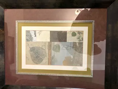 Framed Abstract Leaf Print Wall Art
