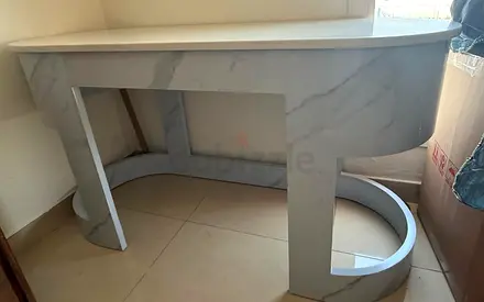 Modern Marble-Effect Console Dressing Table (Good Condition)