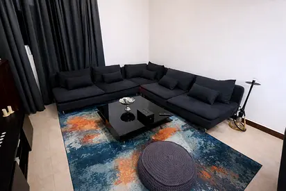 L-shape sofa set, dark blue
