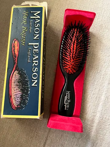 Mason Pearson Pocket Pure Boar Bristle Hair Brush-Ruby with box