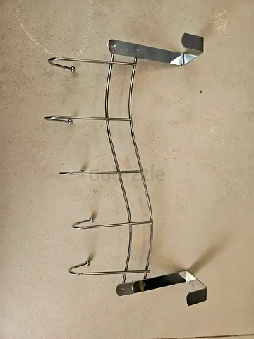 Over-the-Door Stainless Steel Hook Rack with 5 Hooks