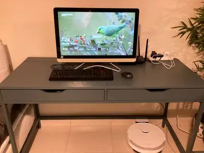 Desk with drawers and cable tray