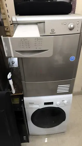 Stacked Indesit Dryer with Panasonic Tumble Dryer (Used)