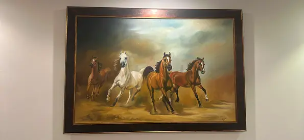 Oil Painting of Running Horses 165x115