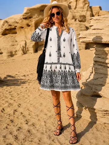 Zara Rustic Patten Mini Dress