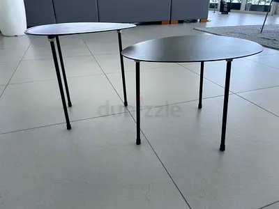 Pair of black minimalist nesting side tables (set of 2)
