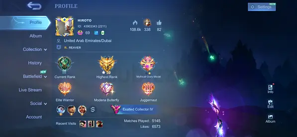 Mobile legends account