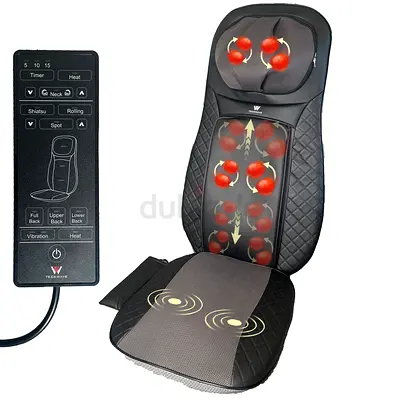 Portable Shiatsu Full-Back Massage Seat with Heat  Vibration (Remote Control)