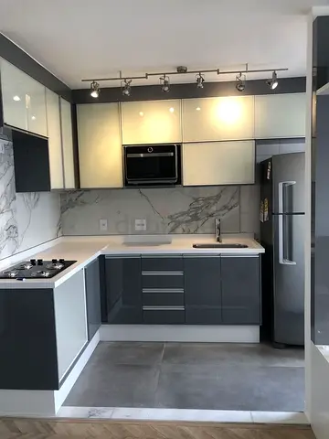 Modern grey and kitchen cabinets
