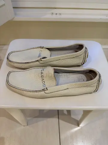 Casadei white leather loafers, size unknown, gently used