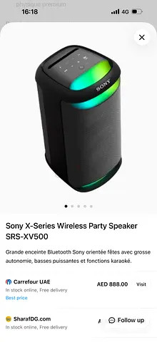 Sony X-Series Wireless Party Speaker SRS-XV500 - Portable Bluetooth Speaker