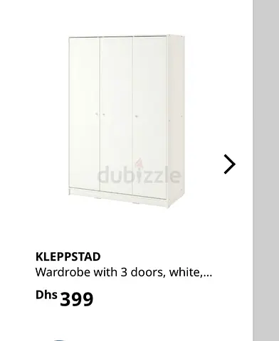 2 IKEA KLEPPSTAD 3-Door and 2 door  White Wardrobe - Good Condition