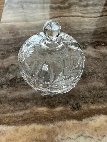 Clear Crystal Candy Jar with Lid - Decorative Glass Dish