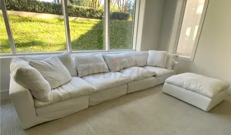 Marina home luscious feather filled sofa with footstool