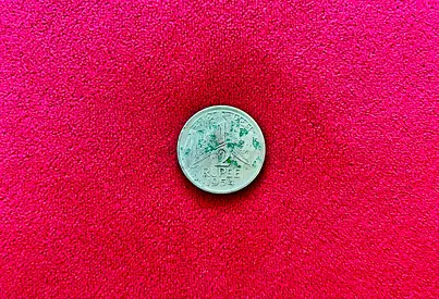 VINTAGE INDIAN 1/2 RUPEE COIN ISSUED YEAR 1954