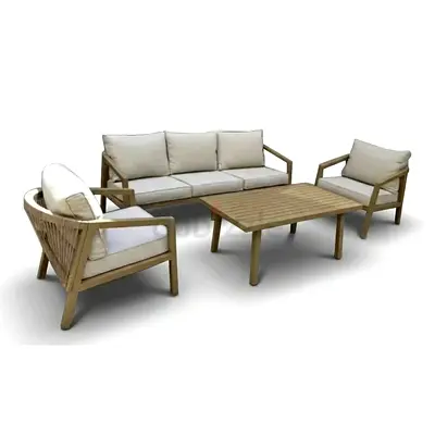5-Seater Outdoor Garden Sofa with Weather-Resistant Fabric, Comfy Cushions