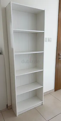 Tall White 5-Shelf Bookcase / Storage Unit - Good Condition 180*60 cm