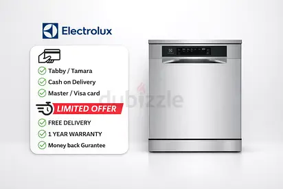 Electrolux 15 Place Settings Freestanding Dishwasher – 8 Programs Inverter Motor SatelliteClean AirD