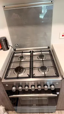 Stainless Steel 4-Burner Gas Cooker with Oven - Good Working Condition