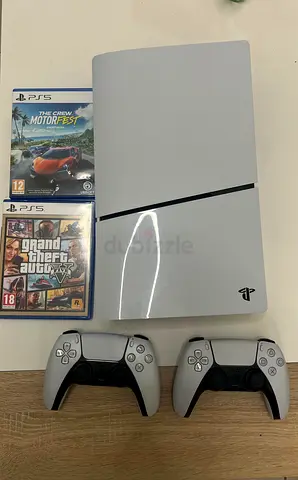PS5 Slim Disc Edition with 2 controllers and games