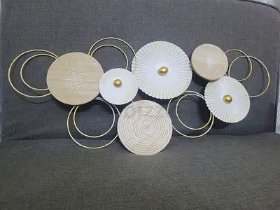 Decorative Metal Wall Art - Circular Floral Motif / Wall decor