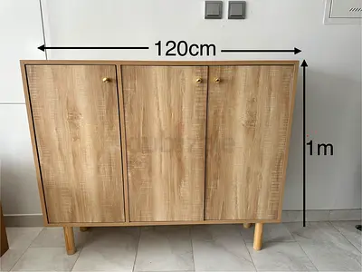 Wooden 3-Door Storage Cabinet